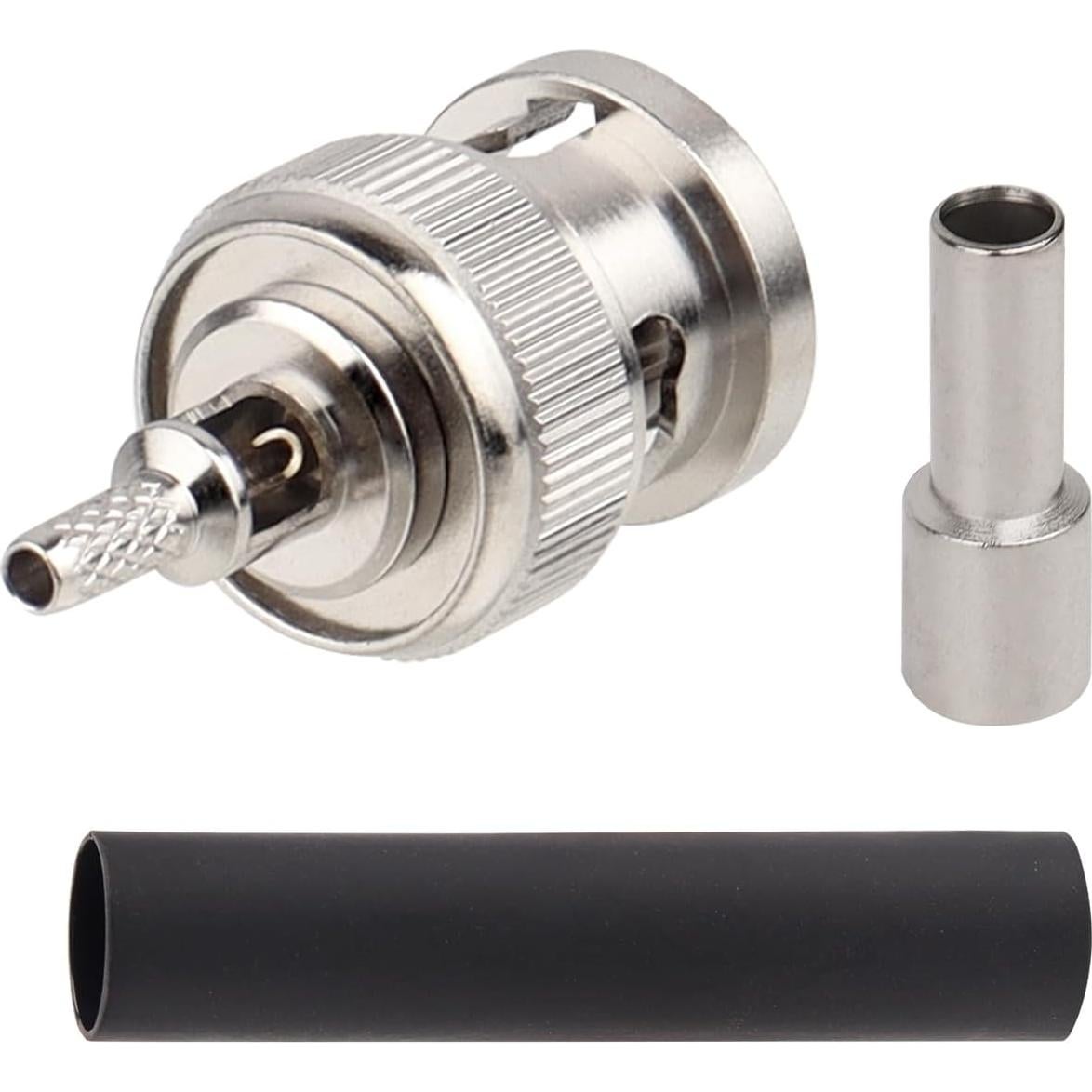 Paquete de 10 Conectores Crimp BNC Macho 50 Ohm para Coaxial