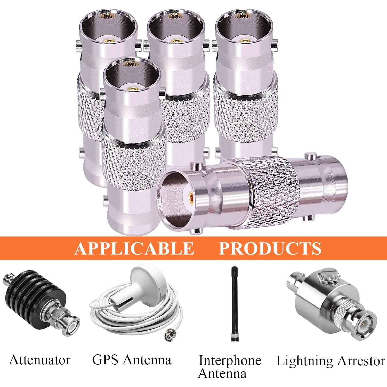 Adaptadores BNC Hembras CNARIO 5pcs 50 Ohm para CCTV