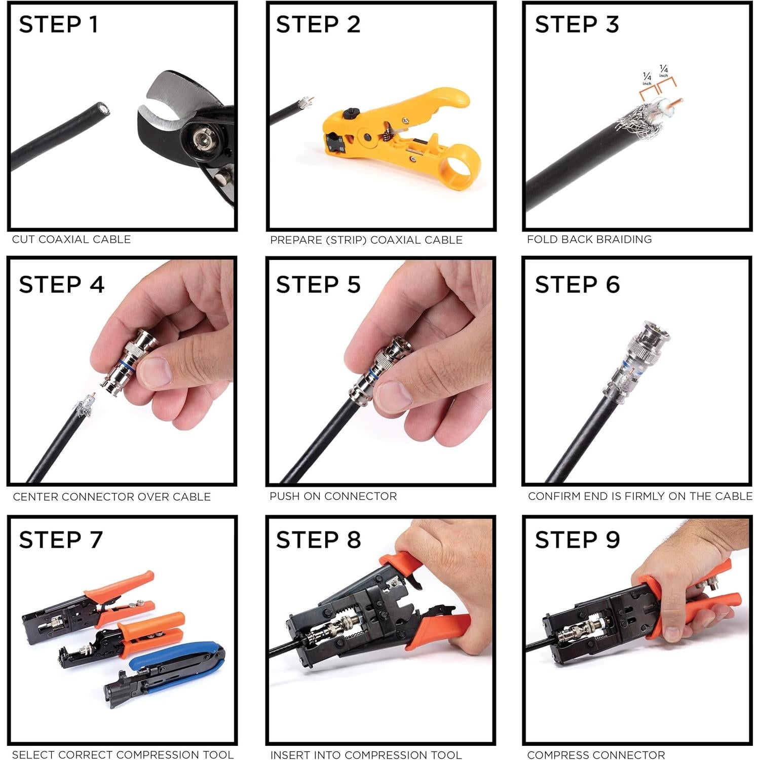 Conectores BNC de Compresión THE CIMPLE CO - Paquete de 25