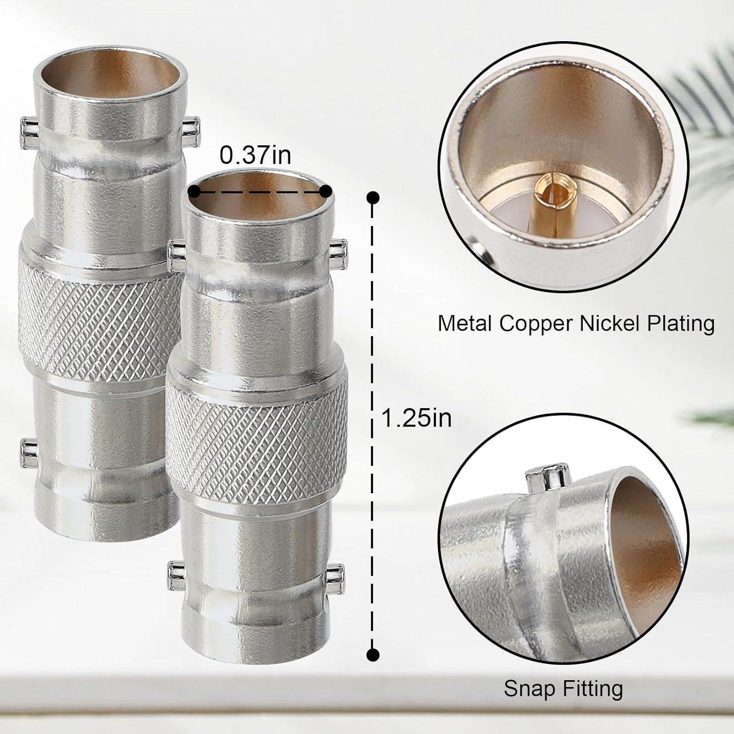 Conector BNC Hembra a Hembra XRDS -RF 4 Piezas 75 Ohm