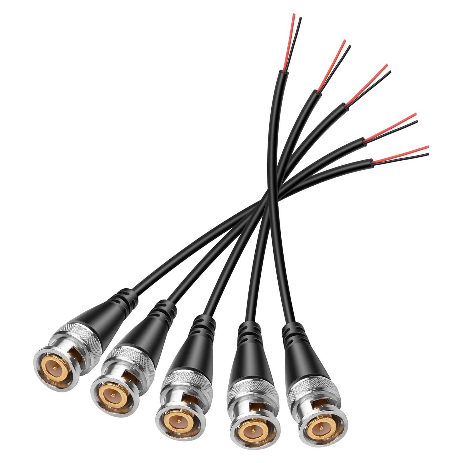 Cable Pigtail BNC Macho YAODHAOD 15cm para CCTV - 5PCS