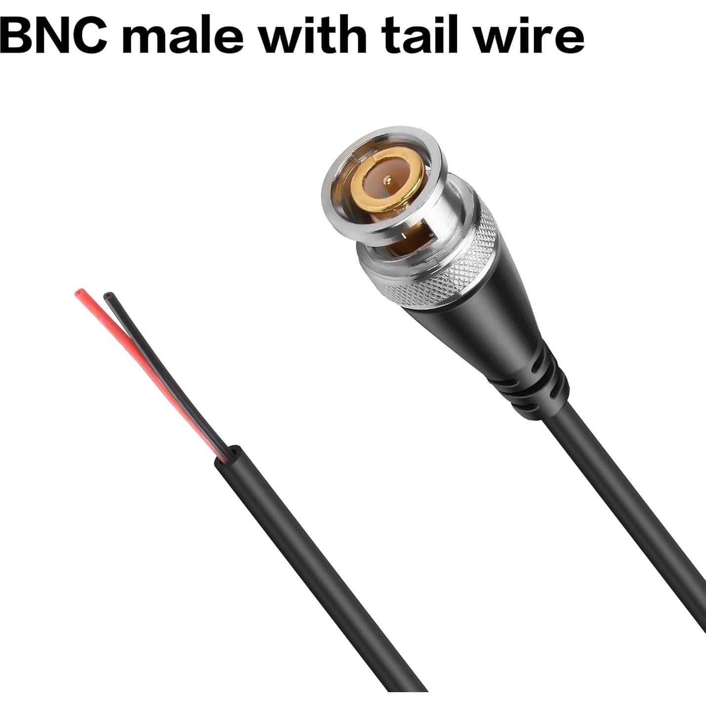 Cable Pigtail BNC Macho YAODHAOD 15cm para CCTV - 5PCS