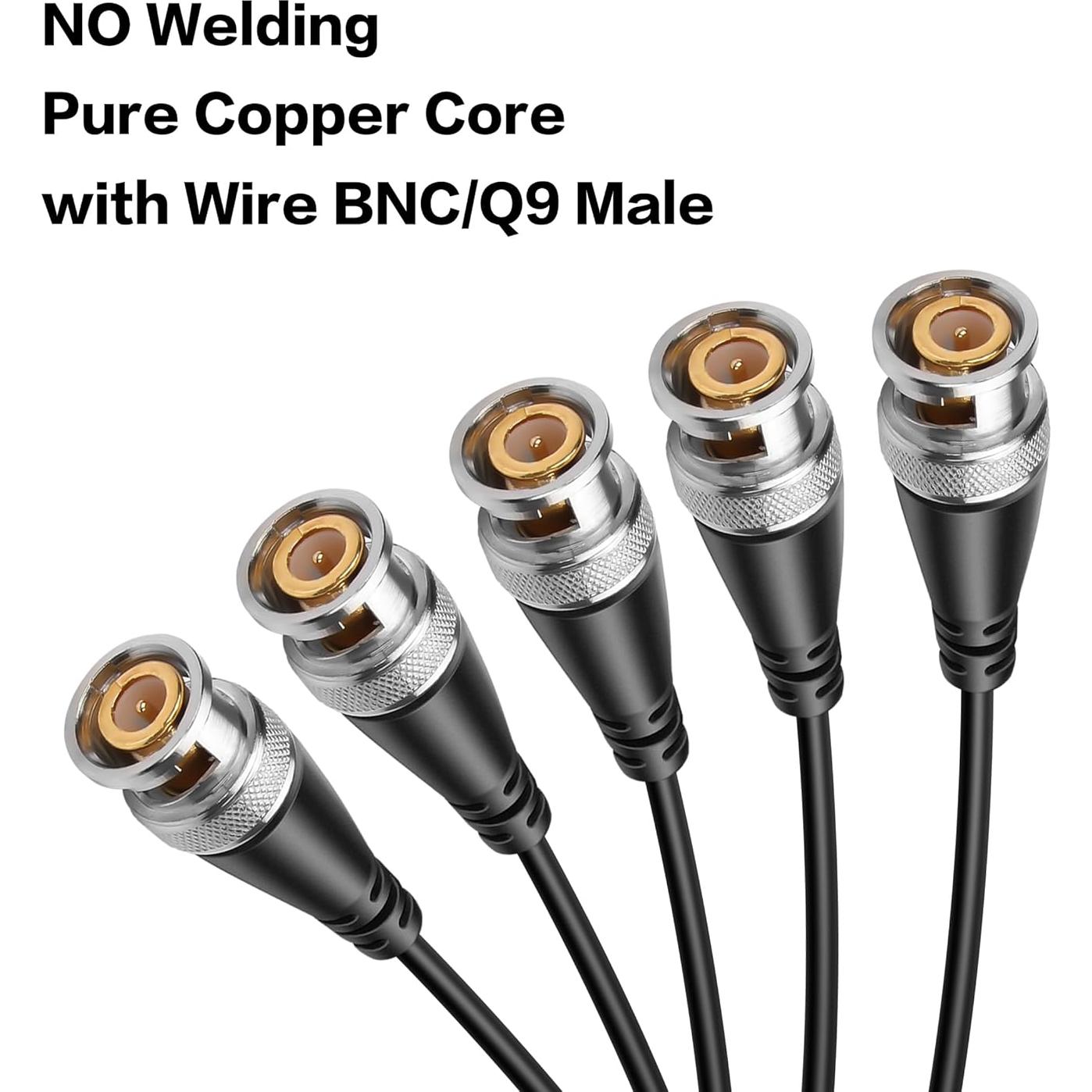 Cable Pigtail BNC Macho YAODHAOD 15cm para CCTV - 5PCS