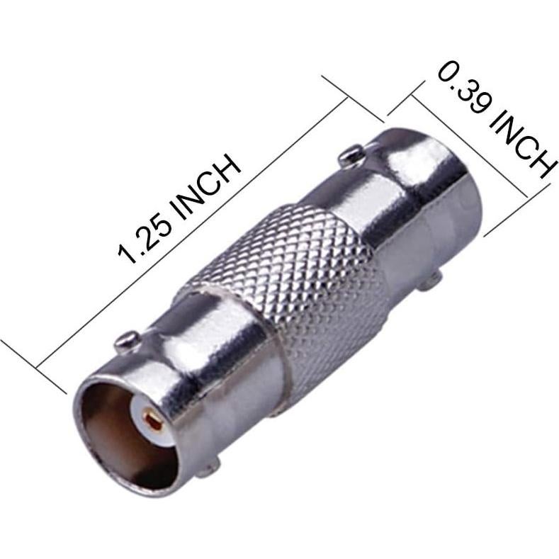 10 Conectores BNC Femenino a Femenino Long Leaf para CCTV