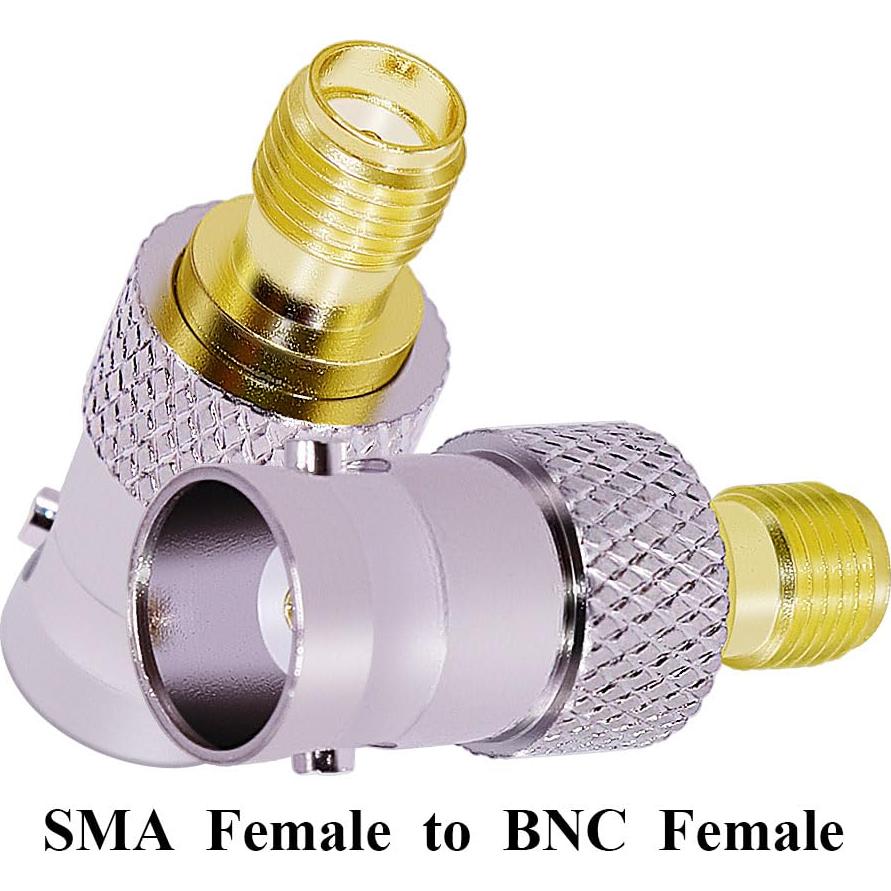 Adaptador Coaxial SMA Hembra a BNC Hembra 50 Ohmios 2PCS