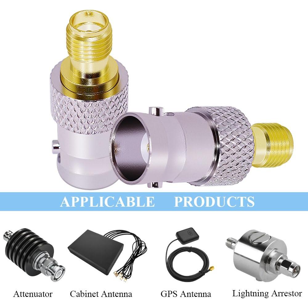 Adaptador Coaxial SMA Hembra a BNC Hembra 50 Ohmios 2PCS