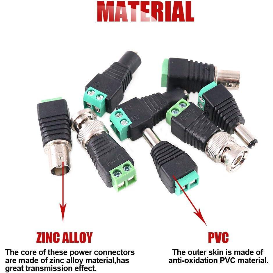 Kit 40 Conectores DC y BNC Macho/Hembra Hilitchi 5.5mm