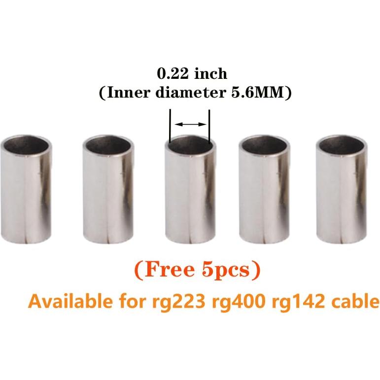 Conector BNC hembra crimpado supmory para RG58 RG142 - Paquete de 5