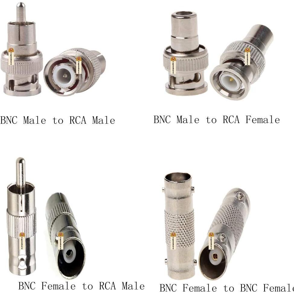 Adaptador BNC a RCA Lsgoodcare 48 Piezas Coaxial Seguridad