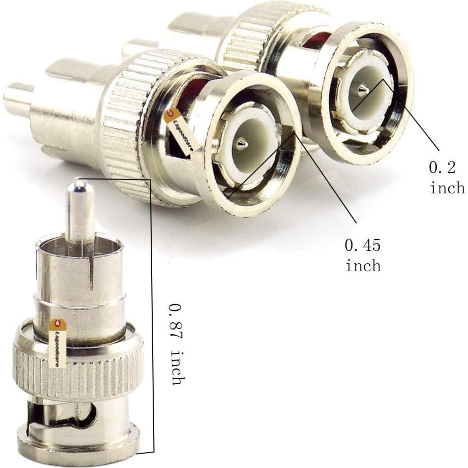 Adaptador BNC a RCA Lsgoodcare 48 Piezas Coaxial Seguridad