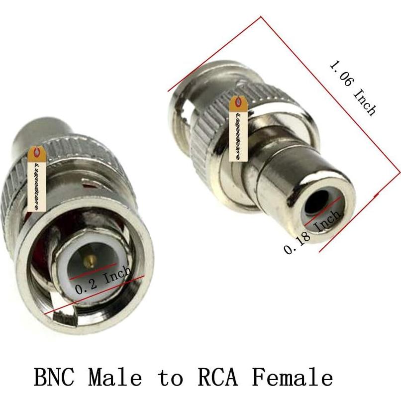 Adaptador BNC a RCA Lsgoodcare 48 Piezas Coaxial Seguridad