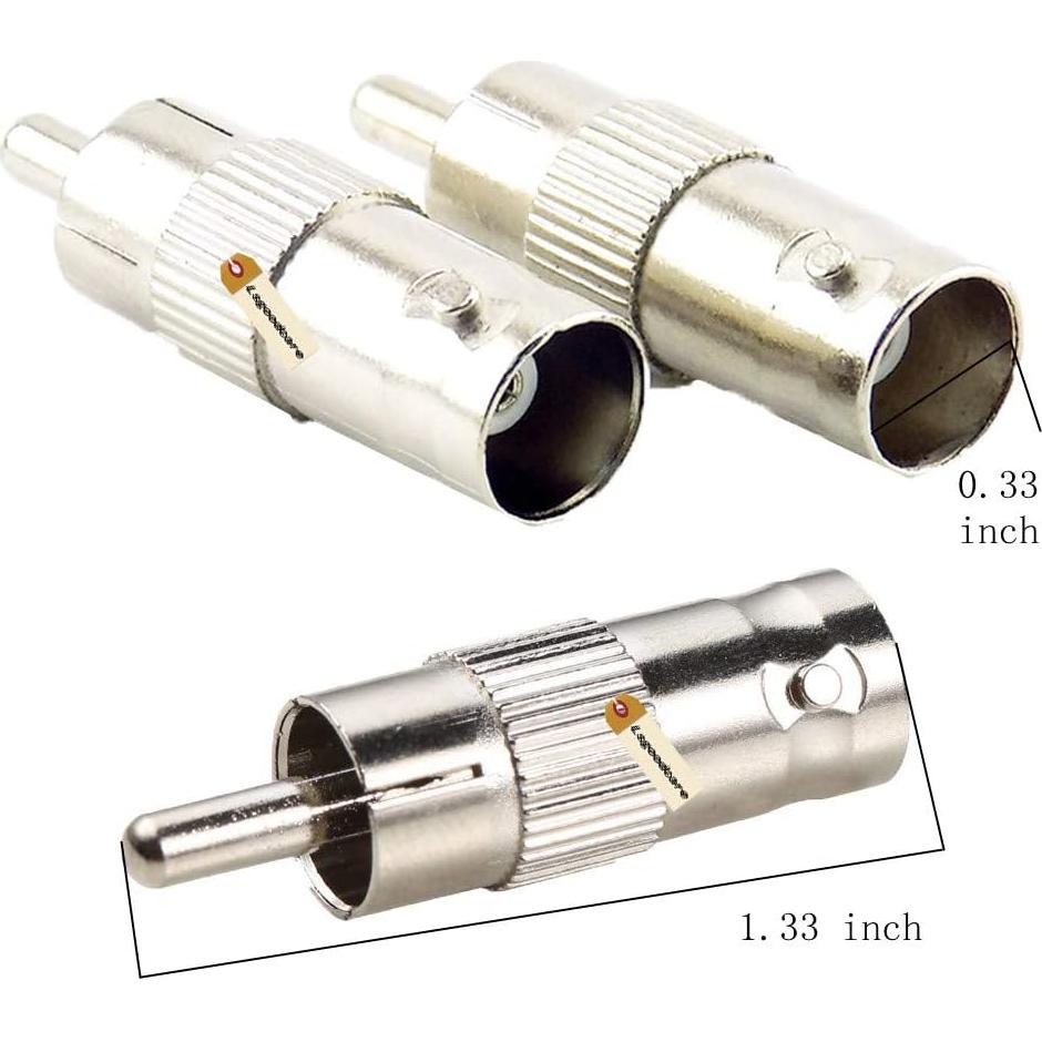 Adaptador BNC a RCA Lsgoodcare 48 Piezas Coaxial Seguridad