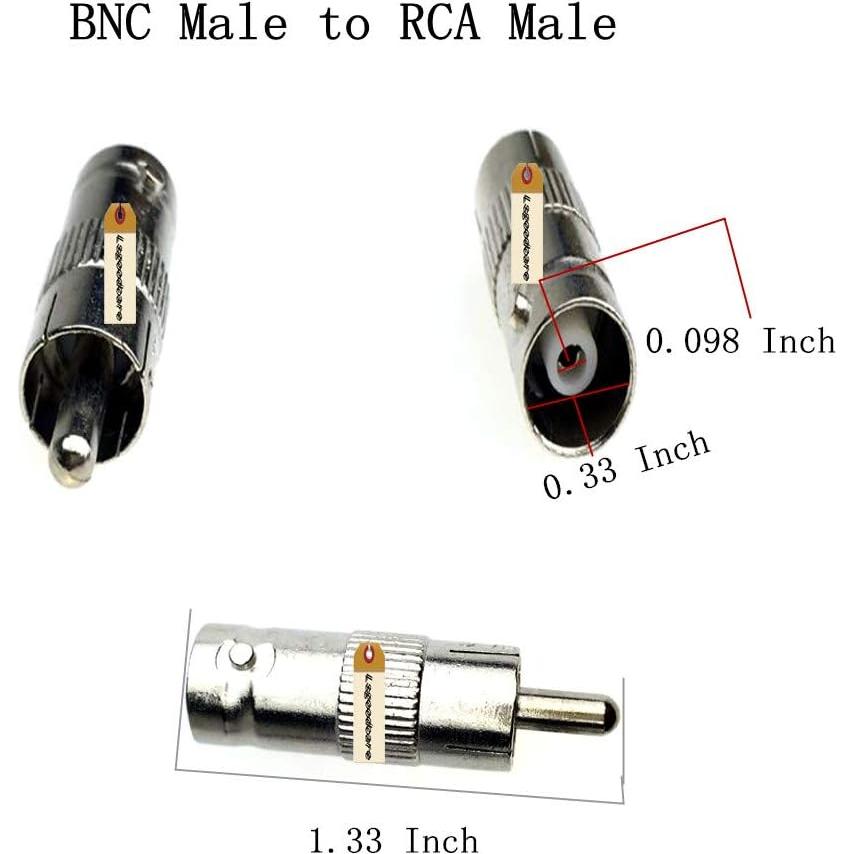 Adaptador BNC a RCA Lsgoodcare 48 Piezas Coaxial Seguridad