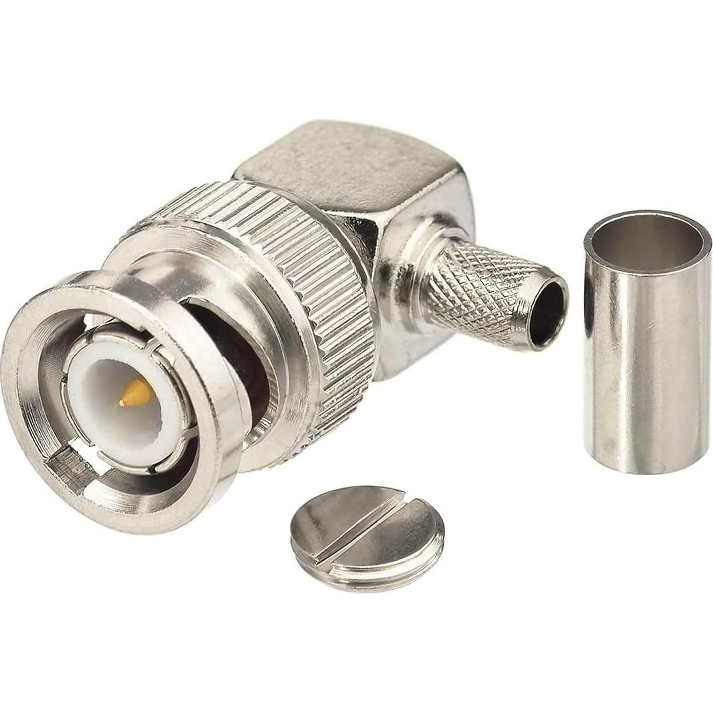 Conector BNC Macho Ángulo Recto Eightwood 2 Pcs 50 Ohm