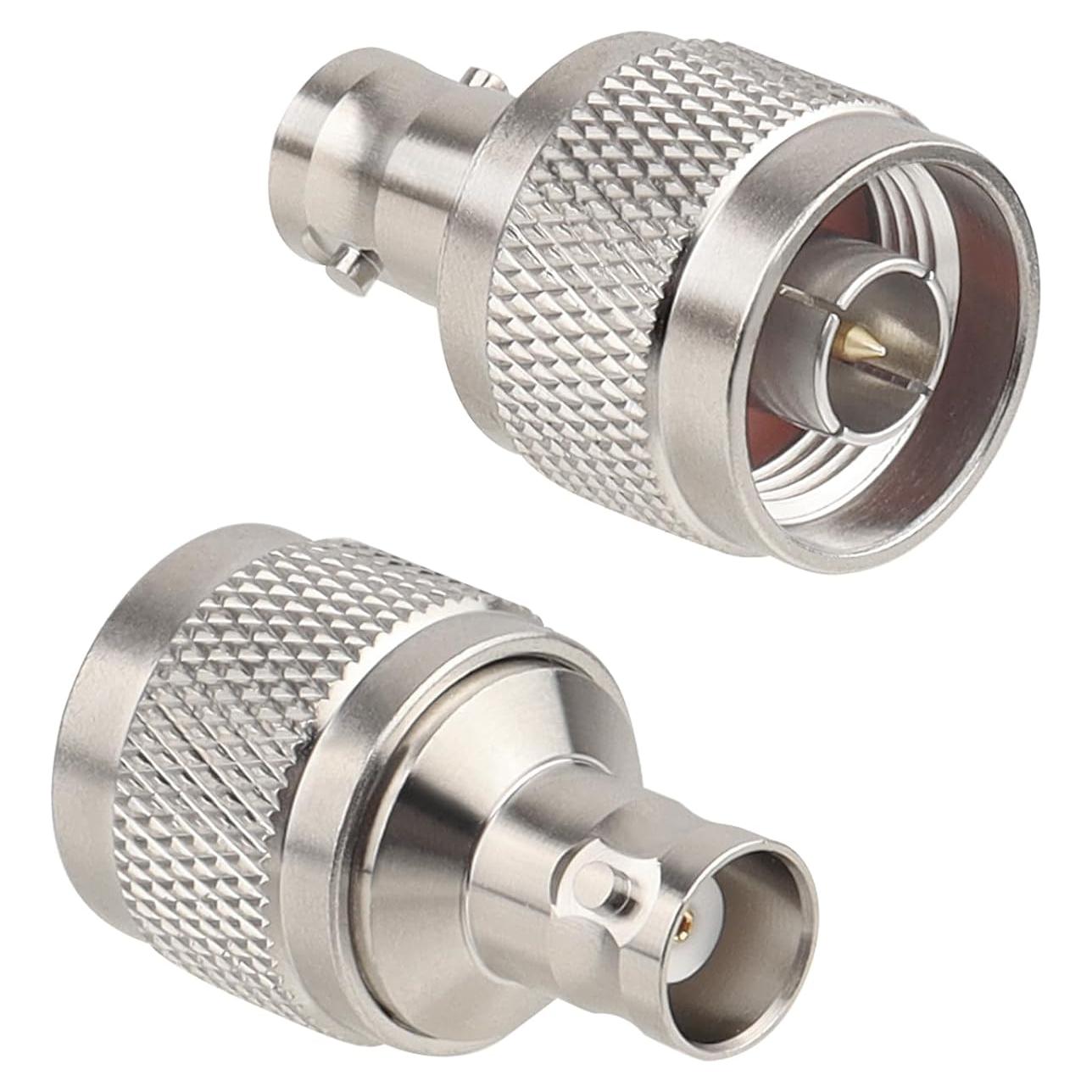 Adaptador Conector N Macho a BNC Hembra 50 Ohm - MOOKEERF (2 Pcs)