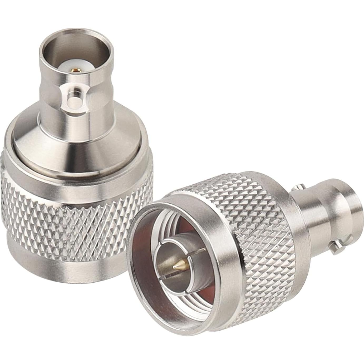 Adaptador Conector N Macho a BNC Hembra 50 Ohm - MOOKEERF (2 Pcs)