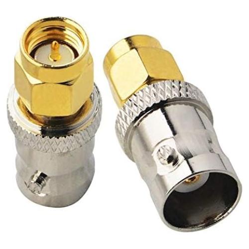 Adaptador Coaxial BNC Macho a SMA Hembra Boobrie - Paquete de 2
