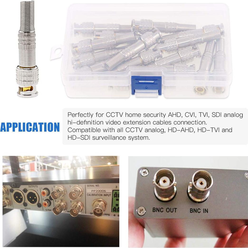 Conectores Coaxiales BNC Macho Glarks 15 Pack RG59 RG6