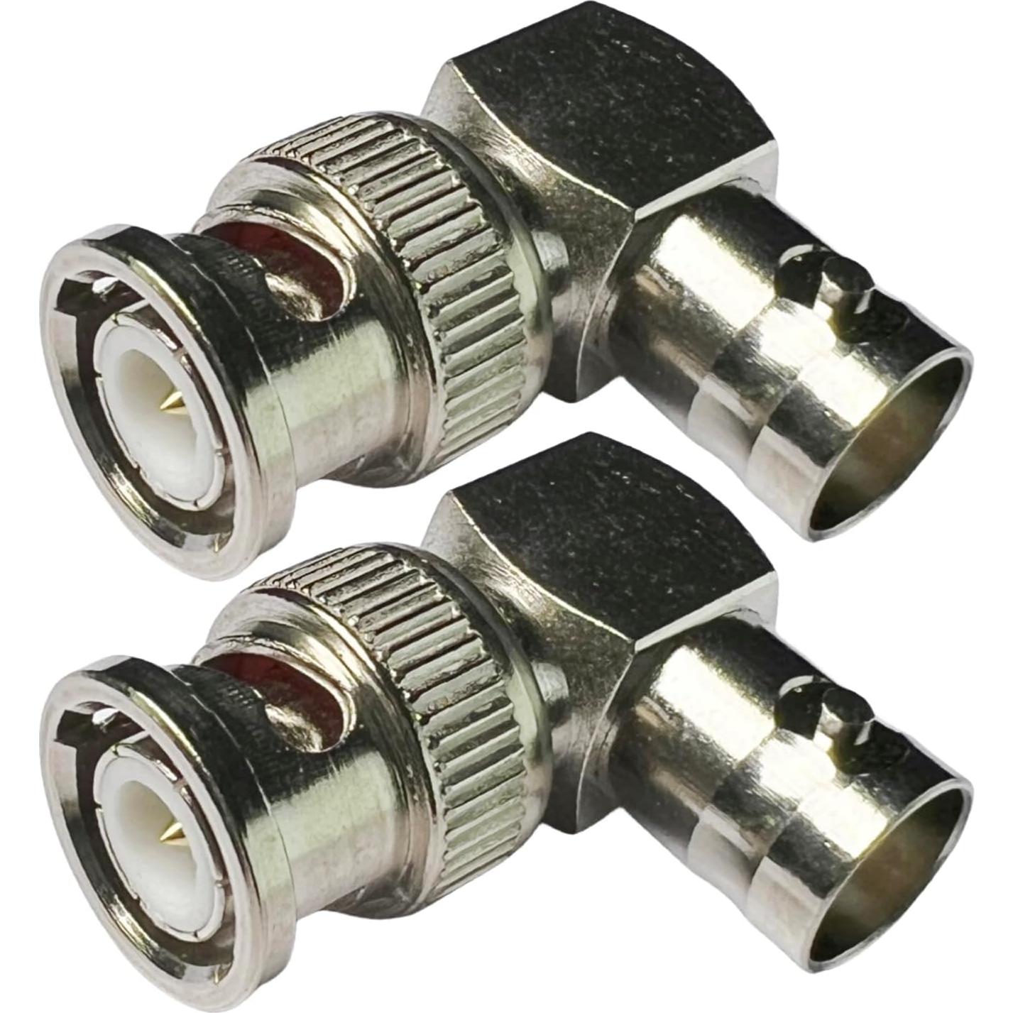 Adaptador BNC ángulo recto Cess - Macho a hembra (paquete de 2)