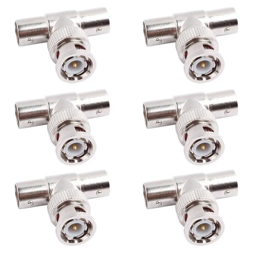 Adaptador Divisor BNC Macho a Doble Hembra 6 Piezas CCTV