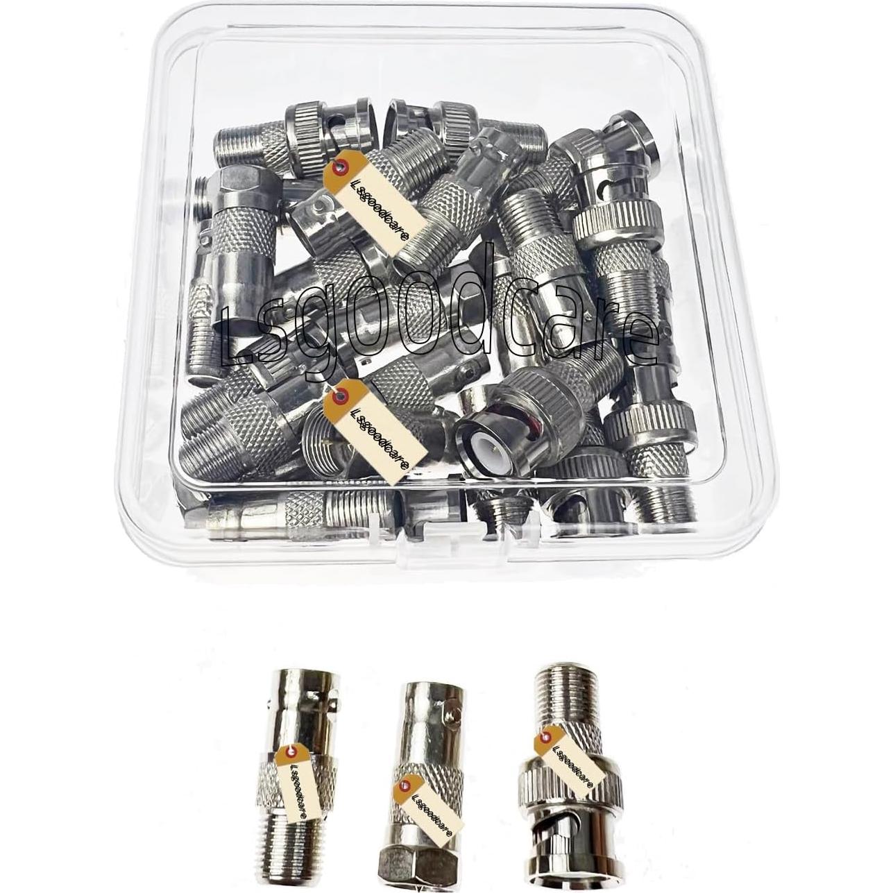 Kit de Adaptadores Coaxiales 30 Piezas Lsgoodcare BNC a F