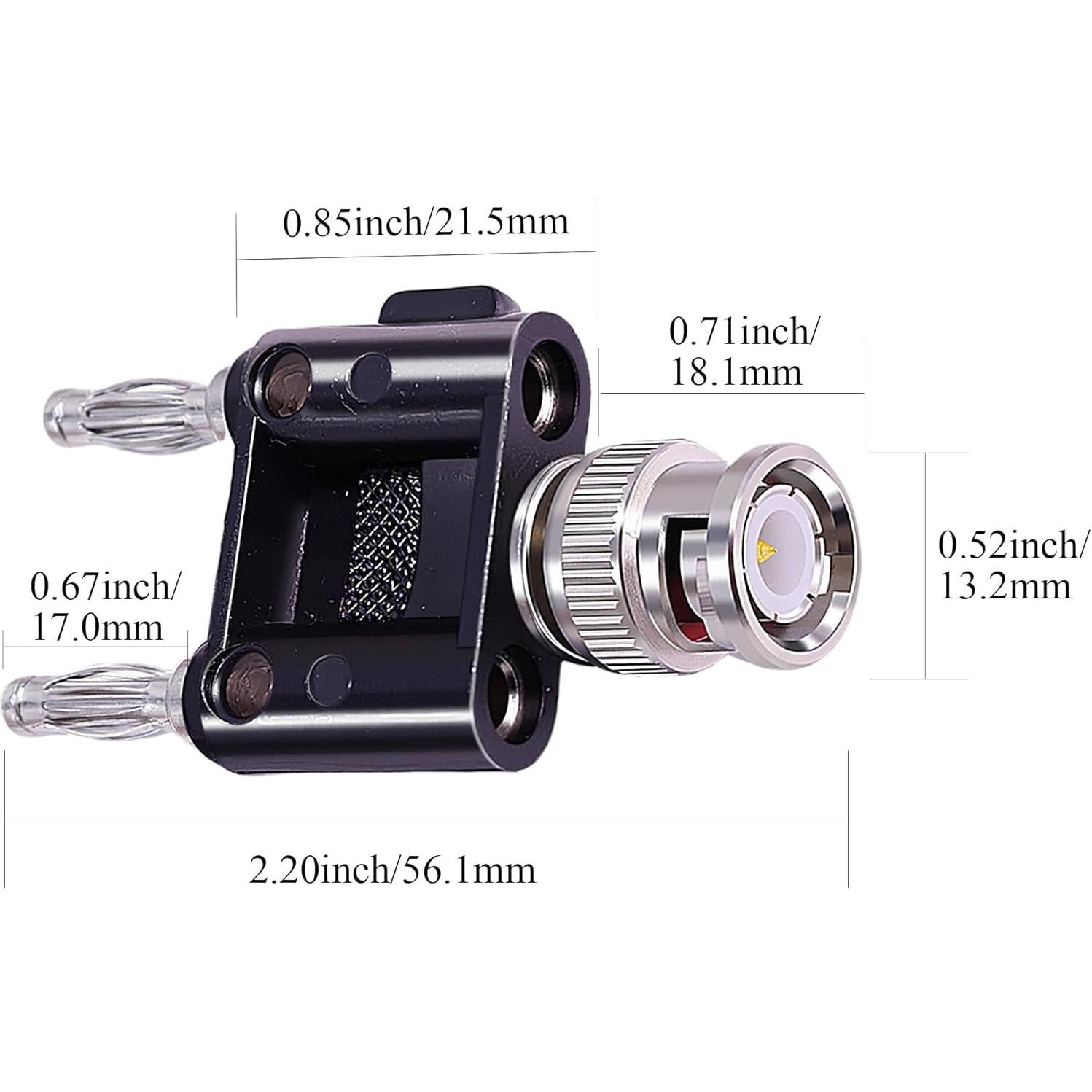 Adaptador Coaxial BNC Macho a Doble Macho Banana CNARIO 2Pcs