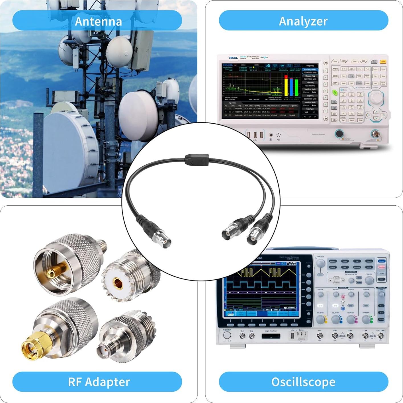 Cable Divisor BNC Macho a Doble BNC Macho YACSEJAO 40cm
