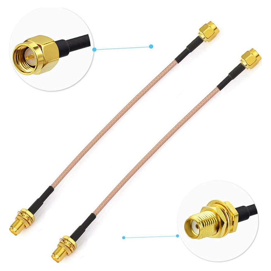Cable de Extensión Antena SMA Hembra a Macho 15cm 2-Pack Bingfu