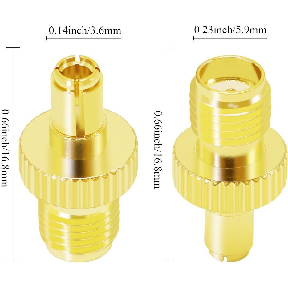 Adaptador Coaxial SMA Hembra a TS9 Macho CNARIO 2PCS