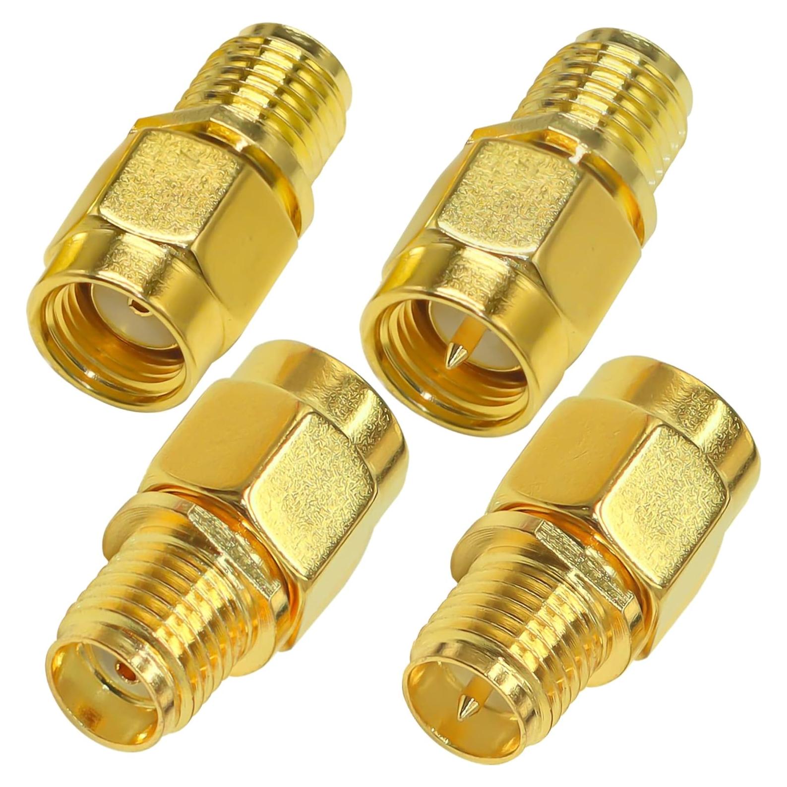 Kit 4 Adaptadores Coaxiales SMA TUOLNK Macho/Hembra 50 Ohm