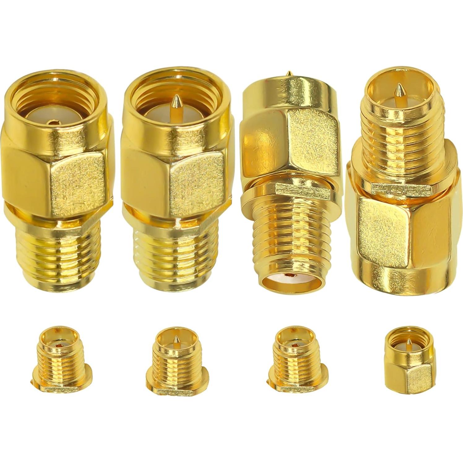 Kit 4 Adaptadores Coaxiales SMA TUOLNK Macho/Hembra 50 Ohm