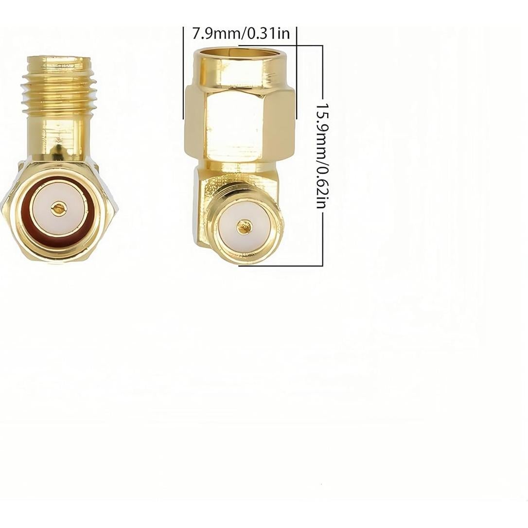 Adaptador Coaxial 90 Grados RP-SMA Femenino a SMA Femenino - 2 Pcs