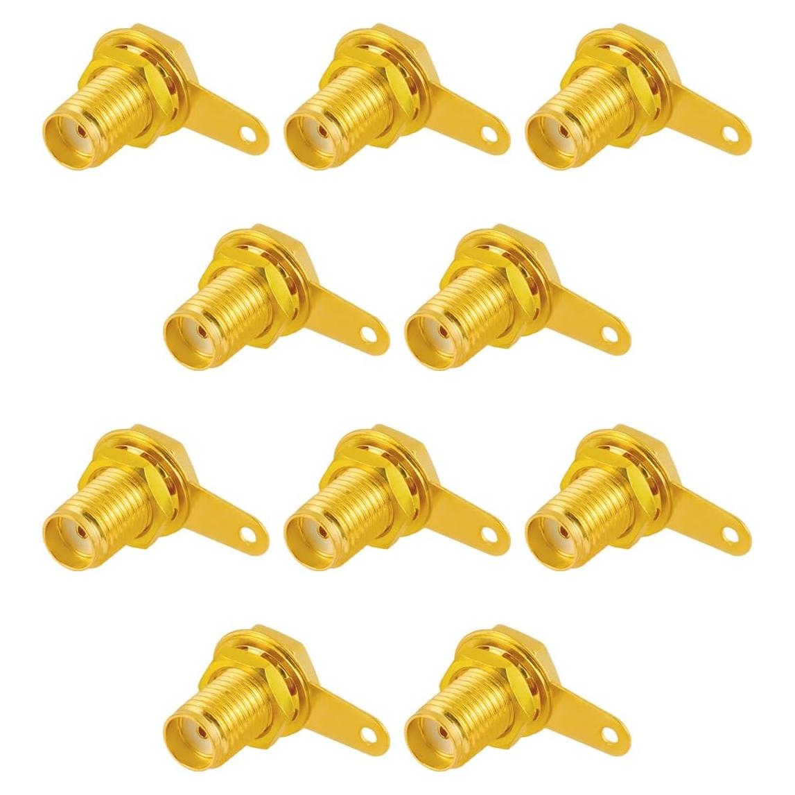 10 Conectores SMA Hembras Coaxiales Montaje en Panel POBADY