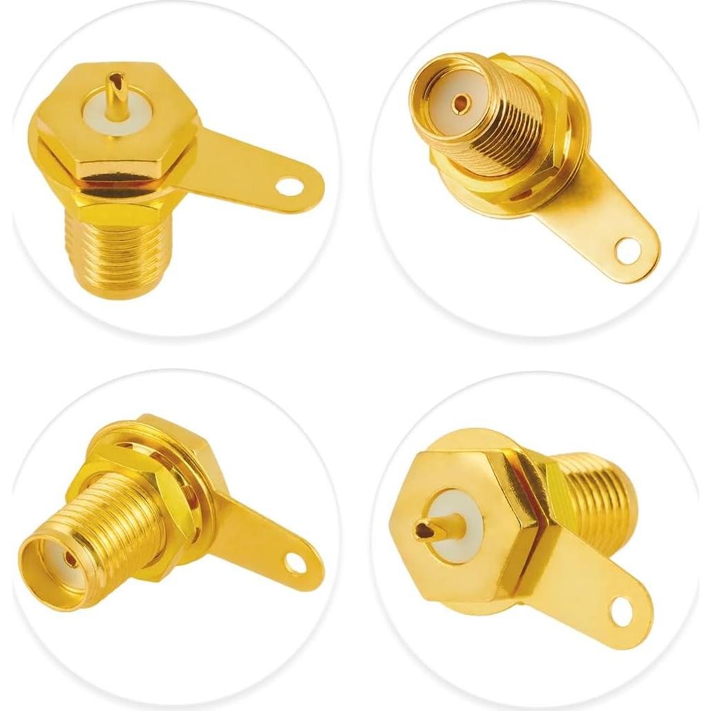 10 Conectores SMA Hembras Coaxiales Montaje en Panel POBADY