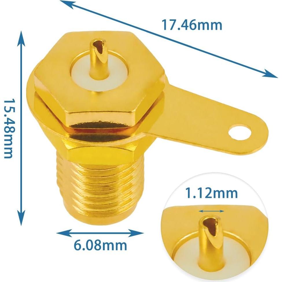 10 Conectores SMA Hembras Coaxiales Montaje en Panel POBADY