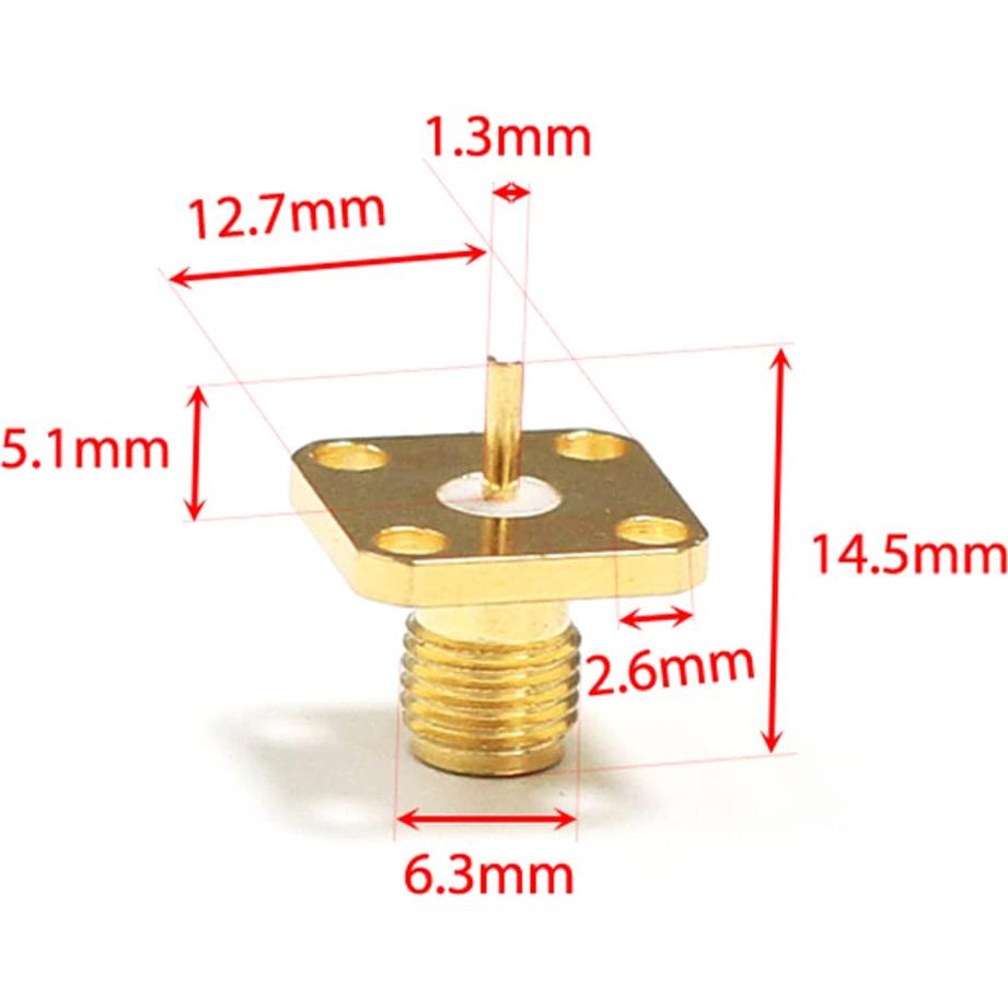 10 Conectores Coaxiales RF SMA Hembra Montaje en Panel 50 Ohm