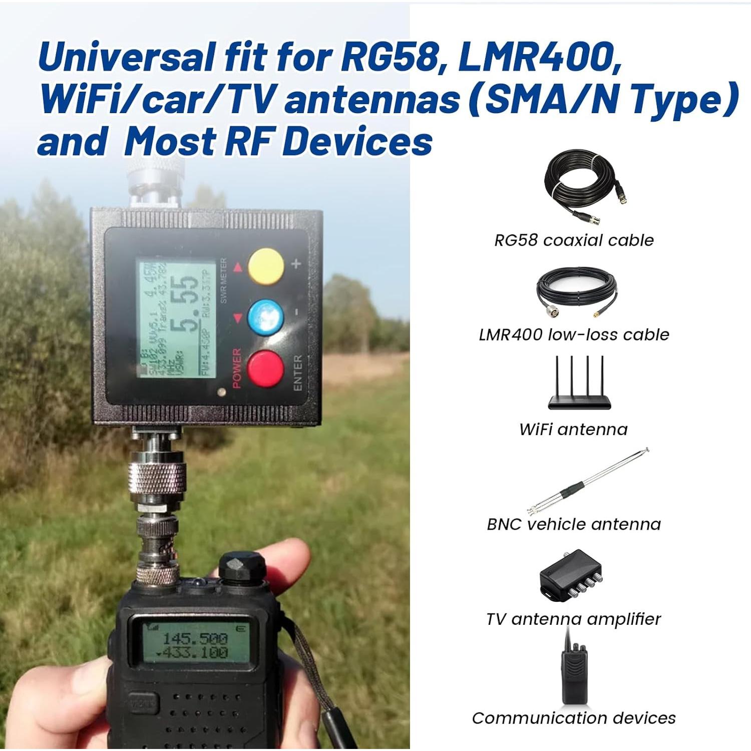 Kit de Adaptadores SMA a N-Tipo Anina 8 Piezas Conectores RF