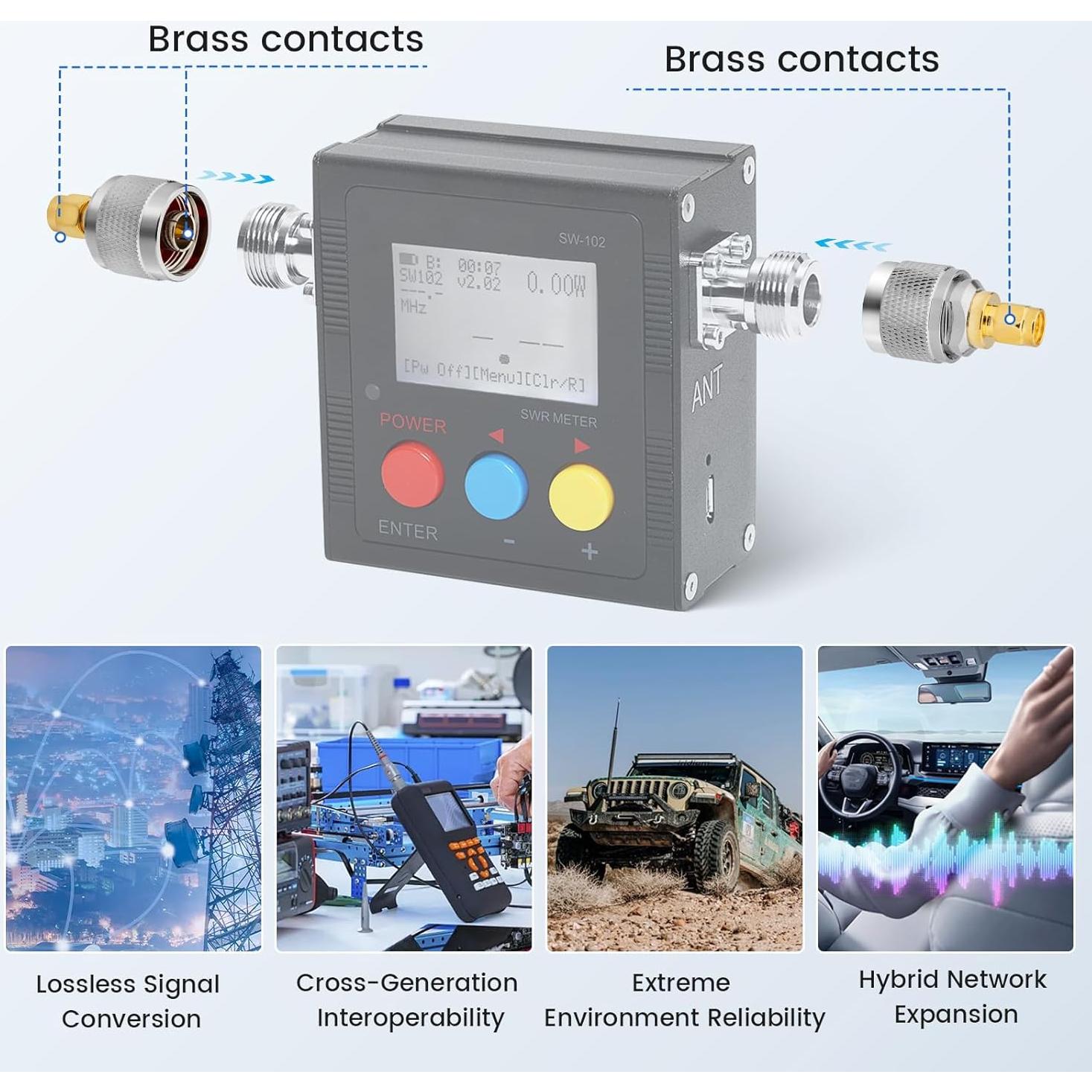 Kit de Adaptadores Coaxiales RF Anina 16 Piezas UHF/BNC/N/F a SMA
