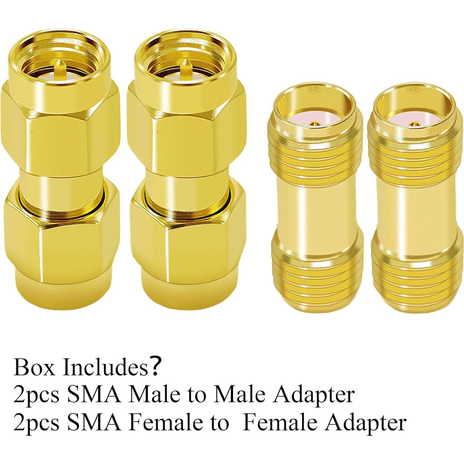 Kit de Adaptadores SMA CNARIO 4 Piezas Macho y Hembra 50 Ohmios