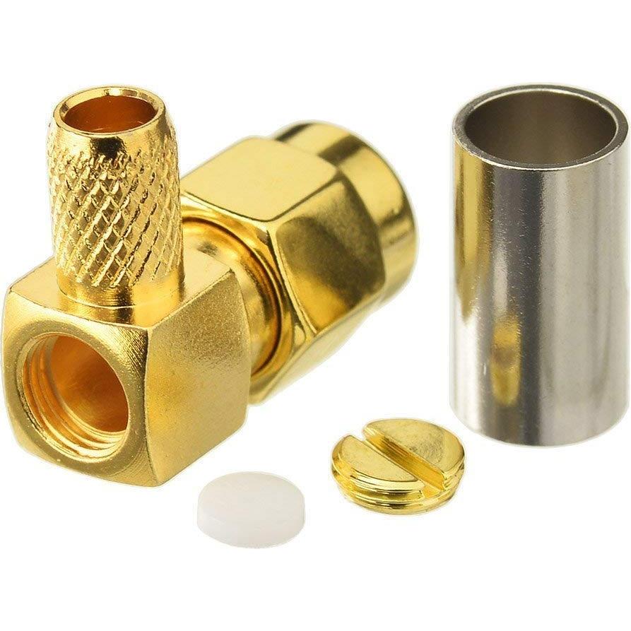 Conectores SMA Macho 90 Grados Saide 10pcs para RG58 RG142 LMR195