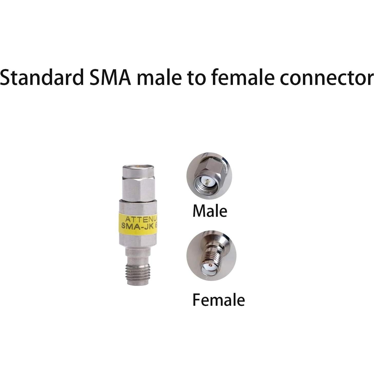 Atenuador Coaxial RF SMA Macho a Hembra 30dB 2W 50Ω