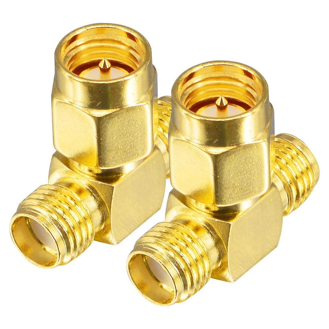 Adaptador SMA Macho a Doble SMA Hembra 50 Ohm - Paquete de 2