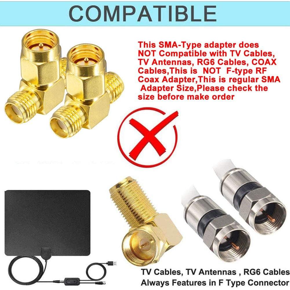 Adaptador SMA Macho a Doble SMA Hembra 50 Ohm - Paquete de 2