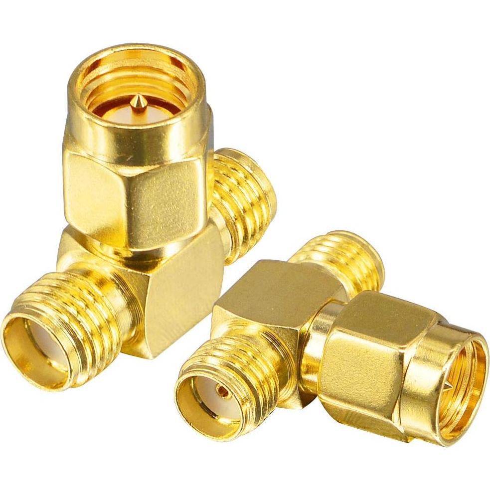 Adaptador SMA Macho a Doble SMA Hembra 50 Ohm - Paquete de 2