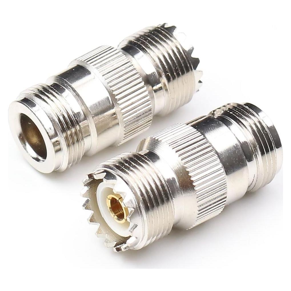 Adaptador Coaxial Hembra N a Hembra UHF ANHAN - Paquete de 2