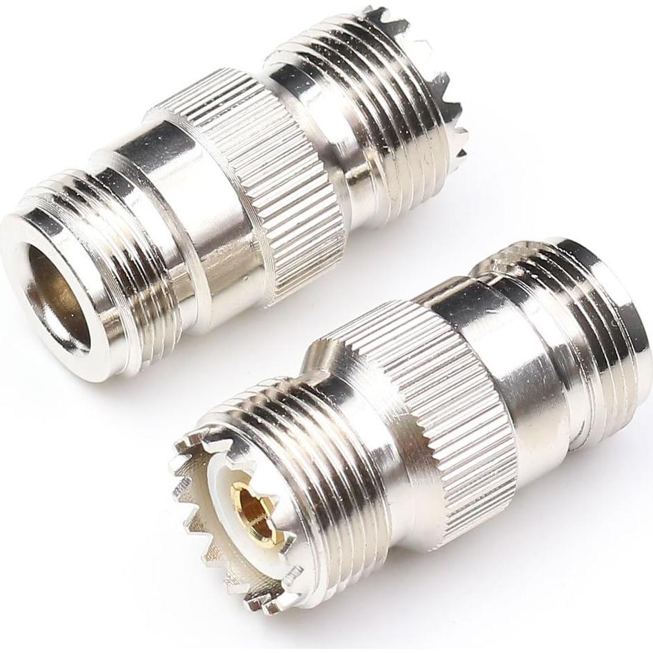 Adaptador Coaxial Hembra N a Hembra UHF ANHAN - Paquete de 2