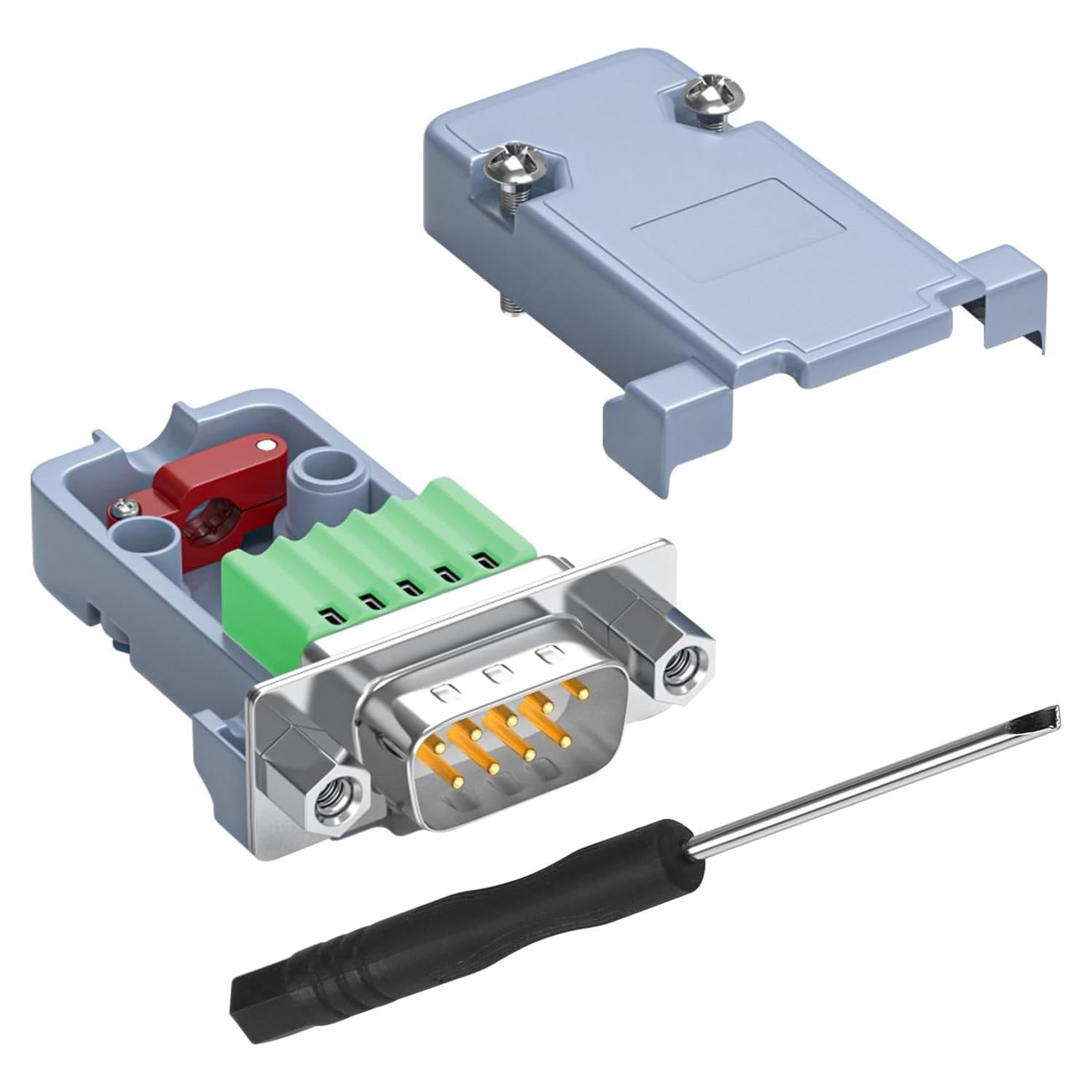 Adaptador DB9 Macho Crimpado QIANRENON Sin Soldadura 9 Pines