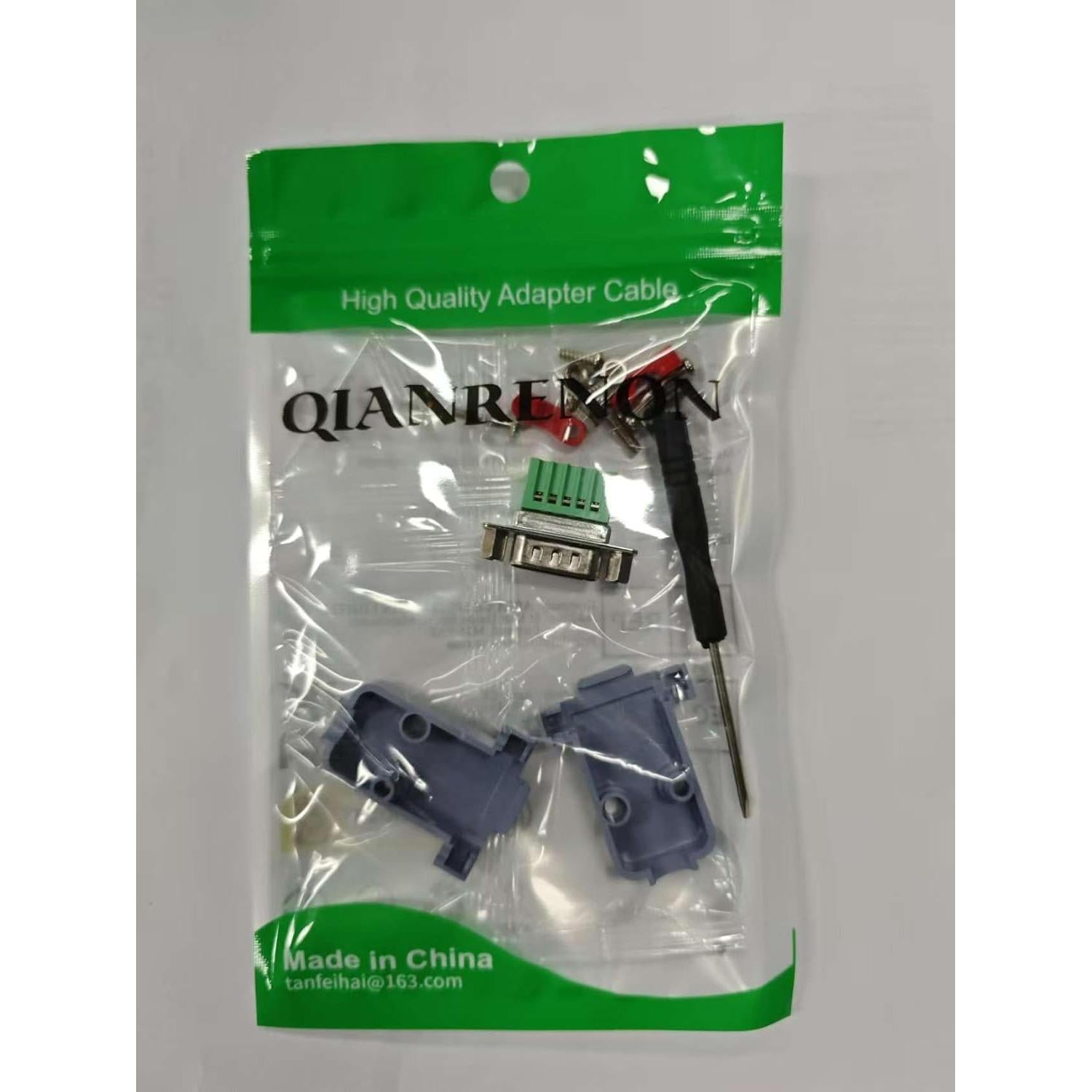 Adaptador DB9 Macho Crimpado QIANRENON Sin Soldadura 9 Pines