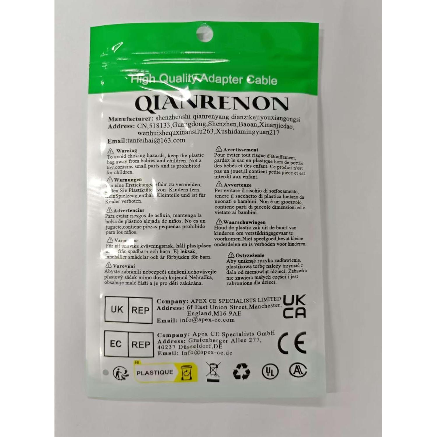 Adaptador DB9 Macho Crimpado QIANRENON Sin Soldadura 9 Pines