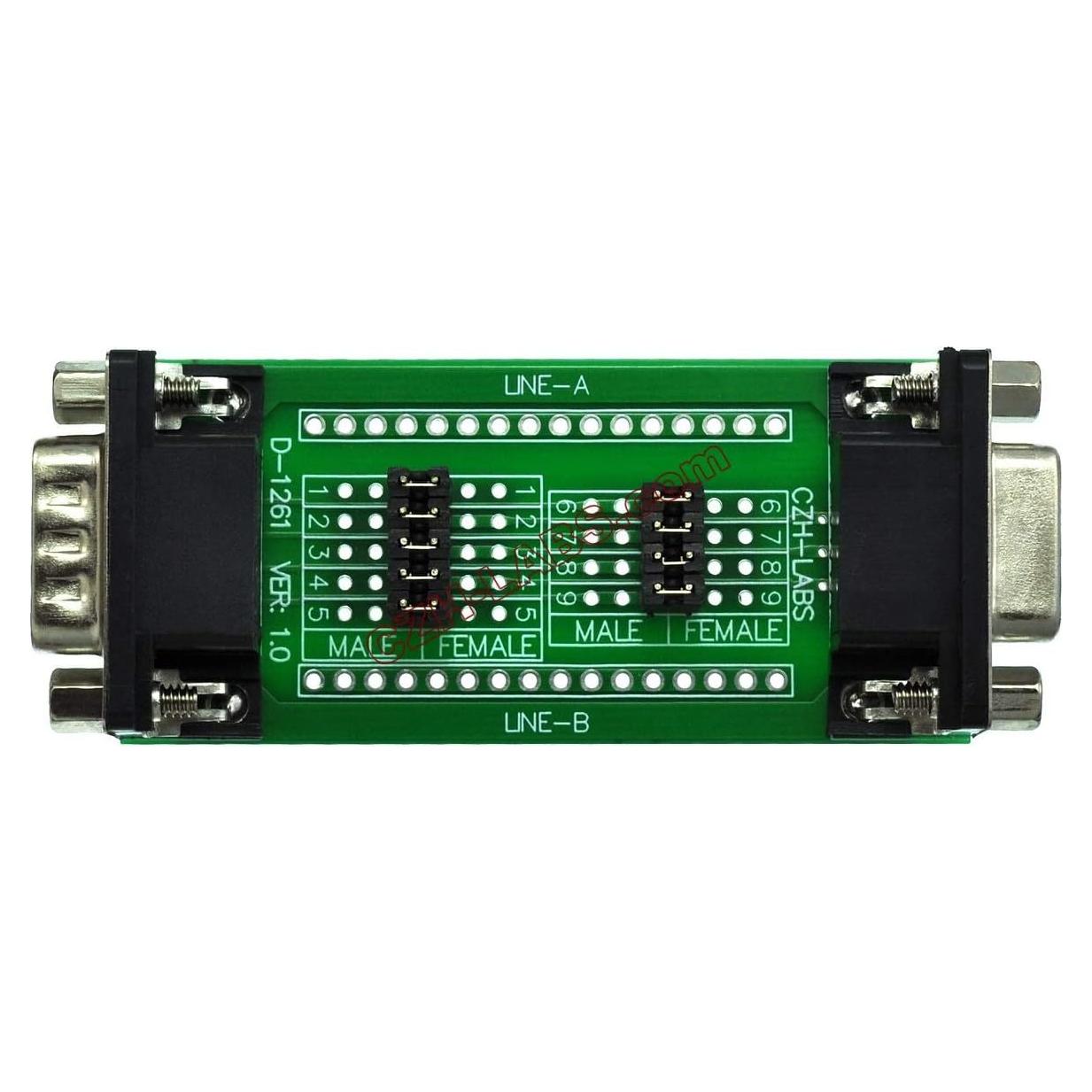 Placa de Prueba Diagnóstica DB9 CZH-LABS con Conectores Macho y Hembra